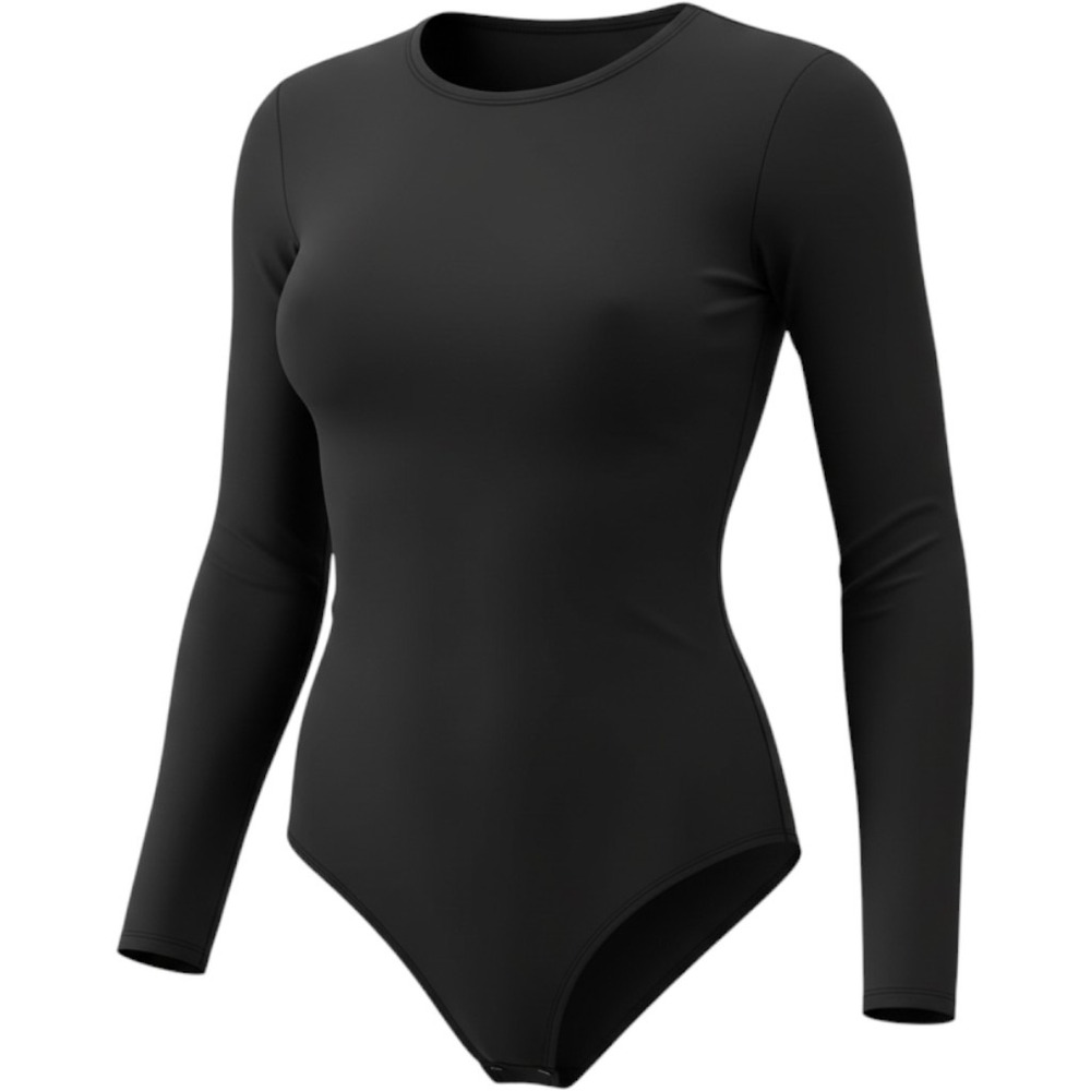Auden Luxury Collection Black Long Sleeve Bodysuit XXL Crew Neck Snap Closure